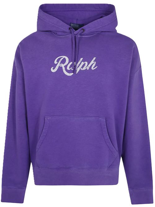 Felpa con cappuccio Polo Ralph Lauren con logo in corsivo Polo Ralph Lauren | 710-B19140-003TIE PURPLE